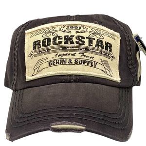 Rock Star Distressed Baseball Hat NWT